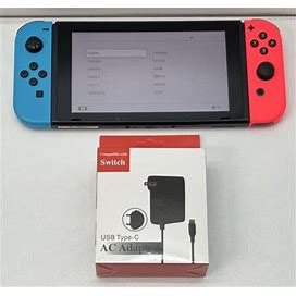 Nintendo Switch Handheld Video Game System Console W/ Neon Blue Red