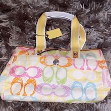 Coach Bags | Coach Rainbow Handbag | Color: Cream/White | Size: Os