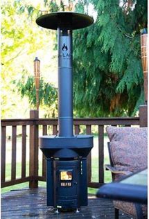 Q-Stoves Outdoor 100,000 BTU Wood Pellets Patio Heater In Black, Size 76.0 H X 24.0 W X 24.0 D In | Wayfair | LPAQ1003
