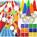 JOYIN 31PCS 3 in 1 Carnival Games, Easter Ring Toss Yard Game Set, Bean Bags, Cones - Outdoor Toys For Toddlers & Kids, Children's Indoor Play,