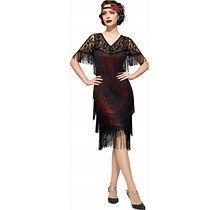 SWEETV 1920S Vintage Flapper Dresses For Women Fringed Great Gatsby Dresses Roaring 20S Dress With Sleeve