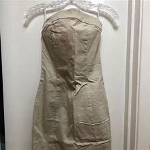 Tommy Hilfiger Dresses | Tommy Hilfiger Khaki Strapless Fitted Dress | Color: Tan | Size: 2