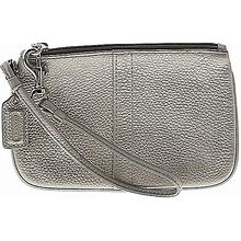 Coach Leather Wristlet: Embossed Silver Print Bags