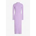 Arch4 Sandy Cutout Ribbed Cashmere Midi Dress - Women - Lavender Dresses - XS