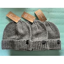 Lot/3 Chaos Gray Knit Stocking Adult Size Hat/Cap