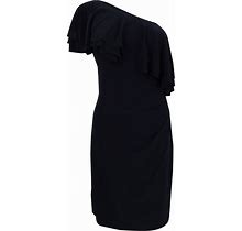 Lauren By Ralph Lauren Petite Women's Ruffled Sheath Dress (14P, Black)