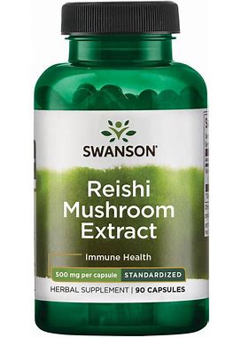 Swanson Superior Herbs Reishi Mushroom Extract - Standardized Vitamin | 500 Mg | 90 Caps | Herbs And Supplements