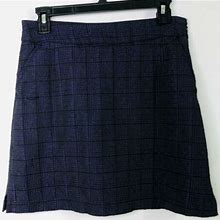 Bugatchi Black Purple Plaid Skirt Skort With Shorts Golf Pockets