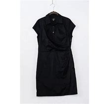 Ann Taylor Petite M Short Sleeve Black Dress
