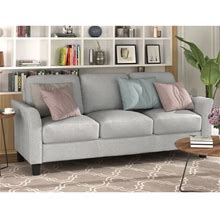 Docooler 3-Seat Sofa Living Room Linen Fabric Sofa ( Gray)