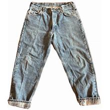Carhartt Men's Jeans Size 36X30 Flannel Lined Straight Leg Blue Denim