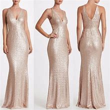 Dress The Population Dresses | Dress The Population Harper Sequin Maxi Length Dress In Ice Pink | Color: Pink/Red | Size: S