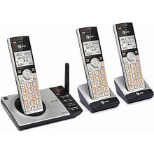 AT&T DECT 6.0 Expandable Cordless Phone With Answering System, Silver/Black Wi