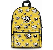 Kids School Backpack For Boys & Girls 3D Milk Cows With Yellow Bottom Color Print Design From Beddinginn
