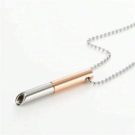Stress Anxiety Relief Mindful Breathing Necklace Anxiety Relief Item Breathing Exercise Device Bicolor Stainless Steel Breathing Pendant Meditation Accessories,One-Size