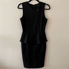 Banana Republic Dresses | Must Go Banana Republic Black Dress (Zipper And Peplum) | Color: Black | Size: 2