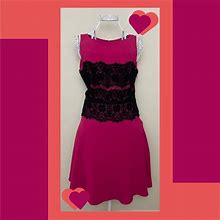 Loft Dresses | Ann Taylor Loft Pink Semi-Formal Dress With Black Lace Detailing | Color: Black/Pink | Size: 6