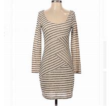 Soprano Bodycon Long Sleeve Sparkle Stripes Dress Size S