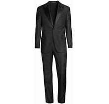 Emporio Armani Men's Tailored Wool-Blend Tuxedo - Black - Size 48