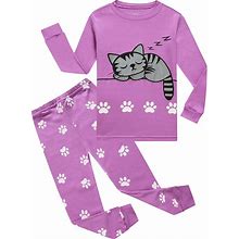 Kikizye Girls Pajamas Set Kids Long Sleeve Pjs Cotton Jammies