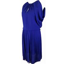 Bcbgmaxazriasize XXS""LONA"" Royal Blue Fit & Flare Pleated Dress NWT $268.00
