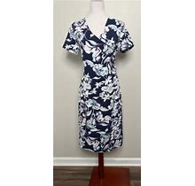 Soft Surroundings Shapely Anywhere Floral Ruched Dress Womens Size