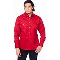 RCCO RODEO CLOTHING COMPANY Men's Western Solid Twill Long Sleeves Button Down Shirt With Snap Buttons