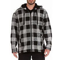 Smiths Workwear Sweater Fleece Mens Hooded Midweight Jacket | Gray | Regular Large | Coats + Jackets Fleece Jackets | Hooded|Lined