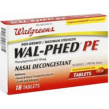 Walgreens Nasal Decongestant, Maximum Strength, Non-Drowsy, Tablets - 18 Ea
