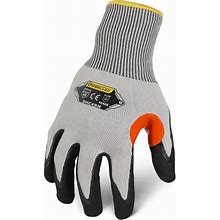 Ironclad Knit Work Glove: XS ( 6 ), Sandy, Nitrile, Palm, Dipped, ANSI Abrasion Level 4, Gray, 1 PR [PK/1] Model: SKC4SN-01-XS