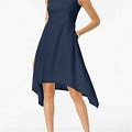 Alfani Dresses | Alfani Dress Blue Sleeveless Asymmetrical Sz 10 | Color: Blue | Size: 10