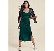 Women's Slip Dress - Green, Size S By Venus