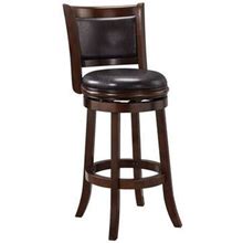 Boraam Augusta 29-Inch High Back Swivel Wood Bar Stool, Cappuccino Finish And Brown Faux Leather