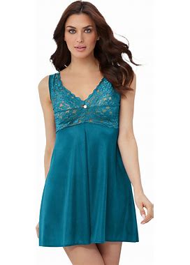 Plus Size Women's Babydoll Gown By Amoureuse In Deep Teal (Size 1X)