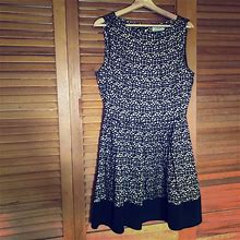 Modcloth Dresses | Closet Uk Metallic Scroll Print Dress Nwot | Color: Black/Gold | Size: 12