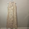 Liz Claiborne Dresses | Vintage Liz Claiborne Linen Floral Maxi Dress Sleeveless | Color: Cream/Pink | Size: 16