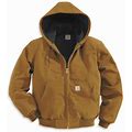 Carhartt J131-BRN XLG REG Hooded Jacket, Insulated, Brown, Xl