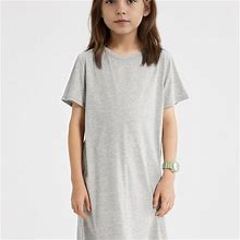 Solid Long Sleeve Dress Comfy Loose Fit Dresses Spring Fall Christmas Gift Girls 13-16Y,Silver Grey,Budget-Friendly,Temu