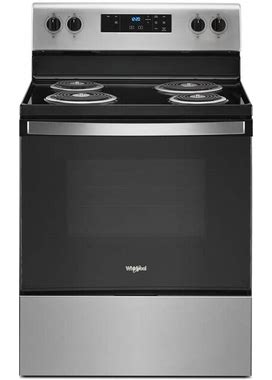 Whirlpool 30-In 4 Burners 4.8-Cu Ft Freestanding Electric Range (Stainless Steel) | WFC150M0JS