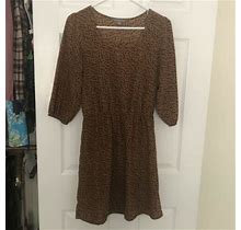 Tinley Road Spotted Dot Gathered Waist Silky Dress Xs Extra Small