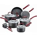 T-Fal Ultimate Hard Anodized Aluminum Nonstick Cookware Set, 12 Piece With Red Handles - Cookware Sets In Gray | Size 10.0 W In | P001115717