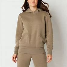 Xersion Womens Oversized Fleece Long Sleeve Hoodie | Beige | Womens X-Small | Shirts + Tops Hoodies