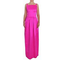 Dolce&Gabbana Women Pink Dress 100% Silk Long A-Line Sheath Ball Gown Size IT 40