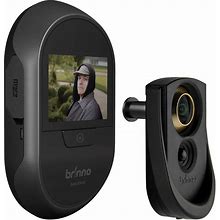 Brinno Peephole Camera For Front Door SHC1000 Easy Install - LCD Screen - Knocking Motion Detection - Gold Size 5/9" (12Mm)