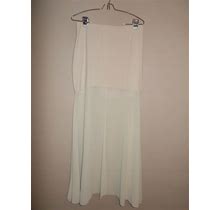 NWT Mustard Seed Womens Size L Beige Taupe Trendy Long Skirt Split Semi-Sheer