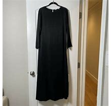 Pomandere Black Long Sleeve Maxi Dress