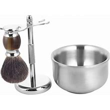 Cumberbatch Shaving Kit For Men, Badger Shaving Brush, Razor And Brush Stand, Stainless Steel Shaving Bowl, Mens Shaving Kit Gift Set