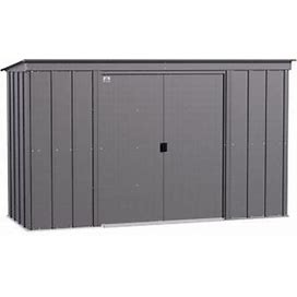 Arrow Classic 10 ft. X 4 ft. Steel Storage Shed, Charcoal
