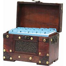 Rustic Studded Index/Recipe Card Box With Antiqued Latch (Large)