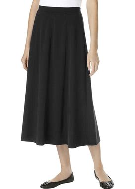 Plus Size Women's Ponte Knit A-Line Skirt By Woman Within In Black (Size 18/20)